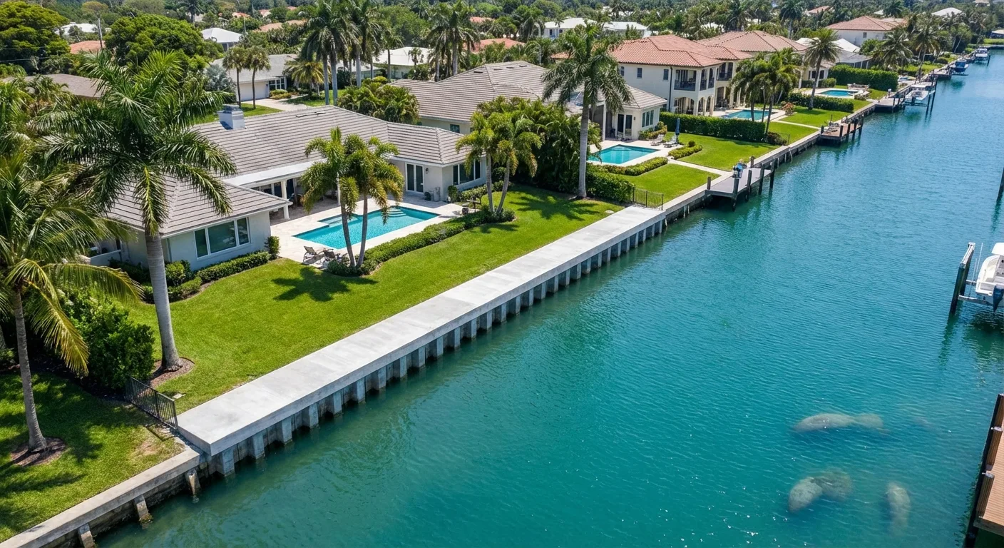seawall completed aerial Pasco County FL