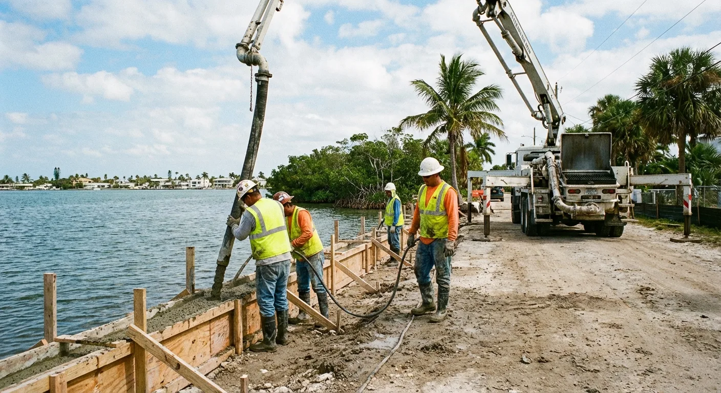 seawall new pour Aripeka FL